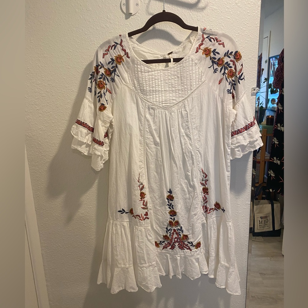 Free People - Embroidered Mini Dress - L